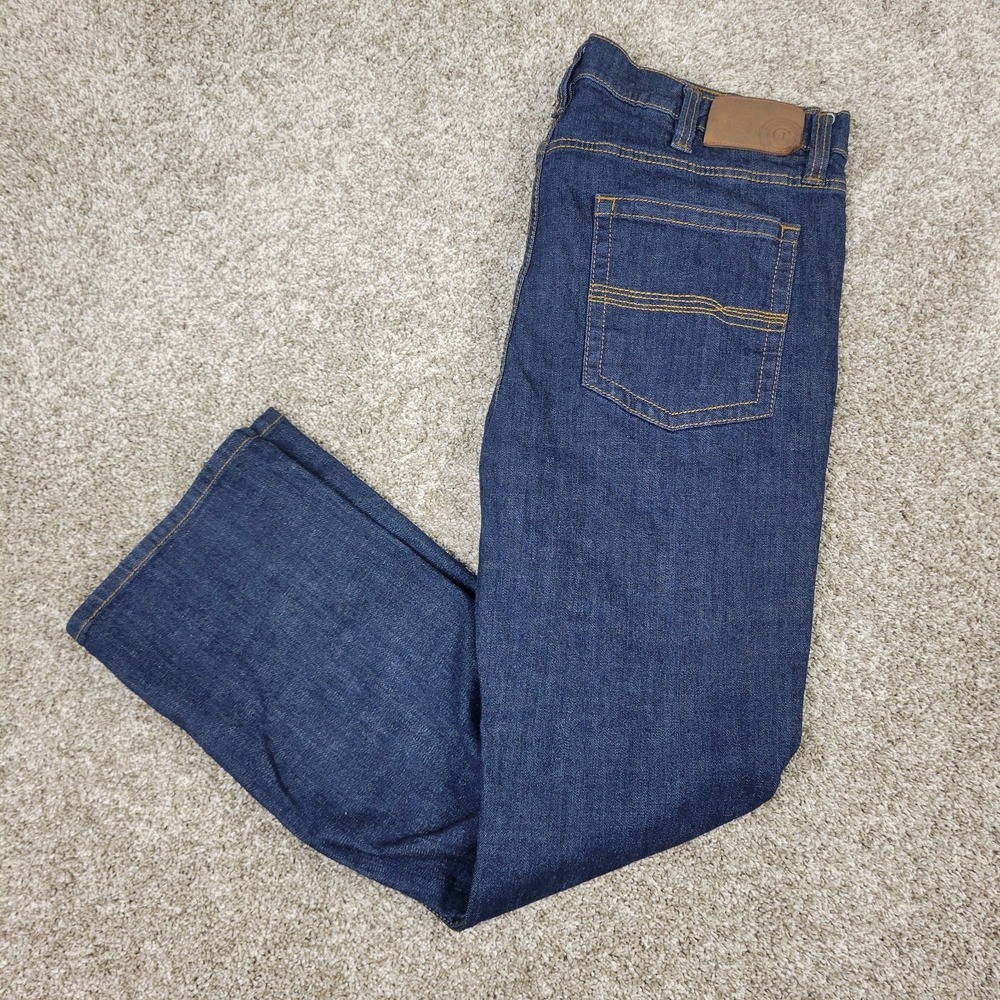 Cody James Slim Straight Jackson Mens 38x32 Blue Denim Stretch 5 Pocket Jeans